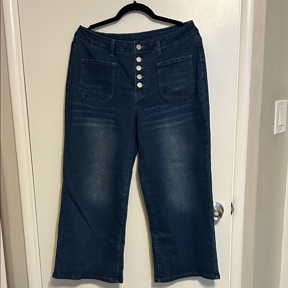 Women's Blue Wide-Leg Jeans
